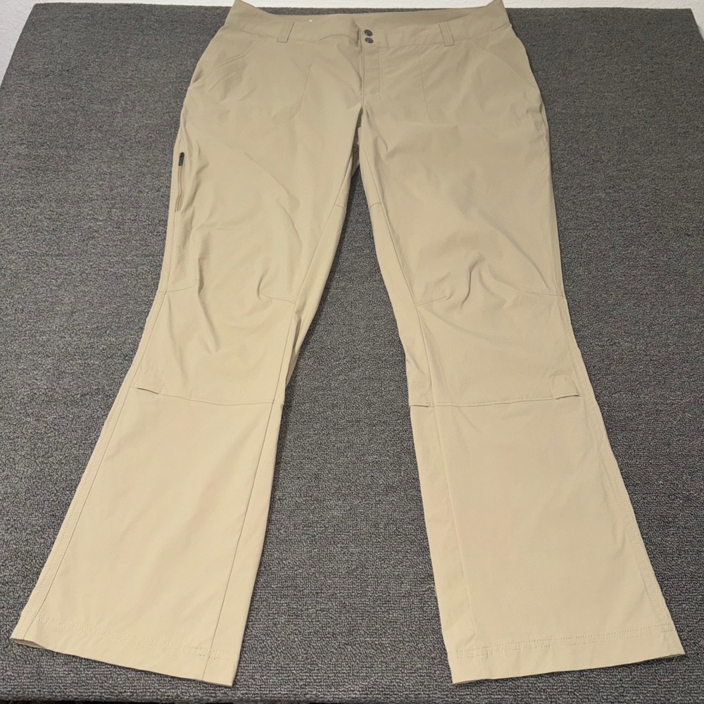 Columbia Omni-Shield Tan Khaki Hiking Pants Womens 18W Regular Stretch Outdoor